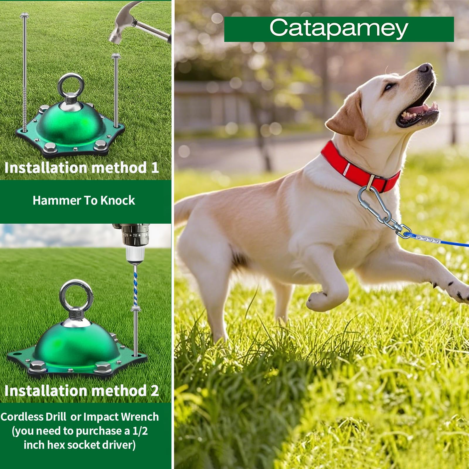 Catapamey installation rapide en extérieur sur terrain dur.