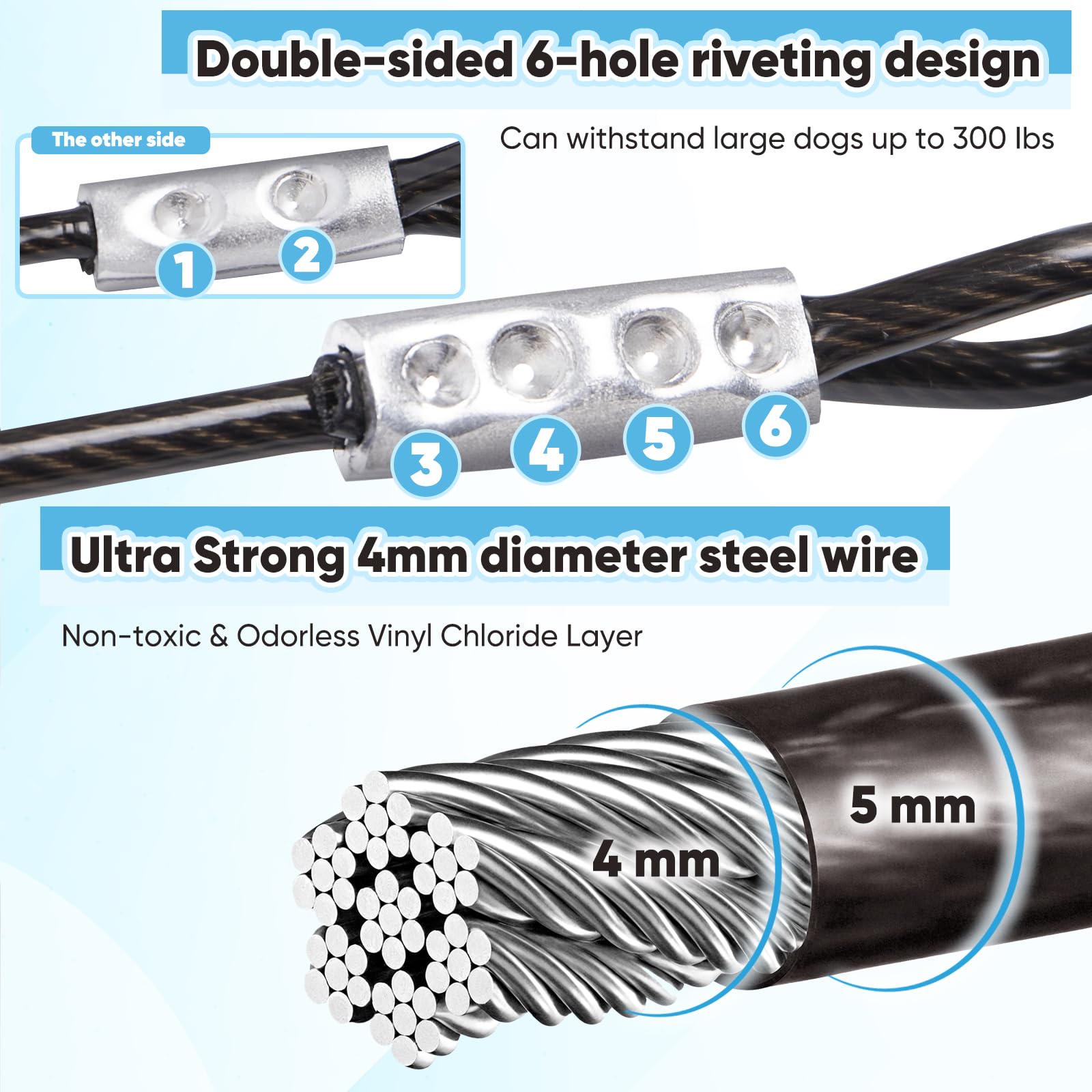 CatAve câble acier 4 mm avec PVC anticorrosion pour durabilité.
