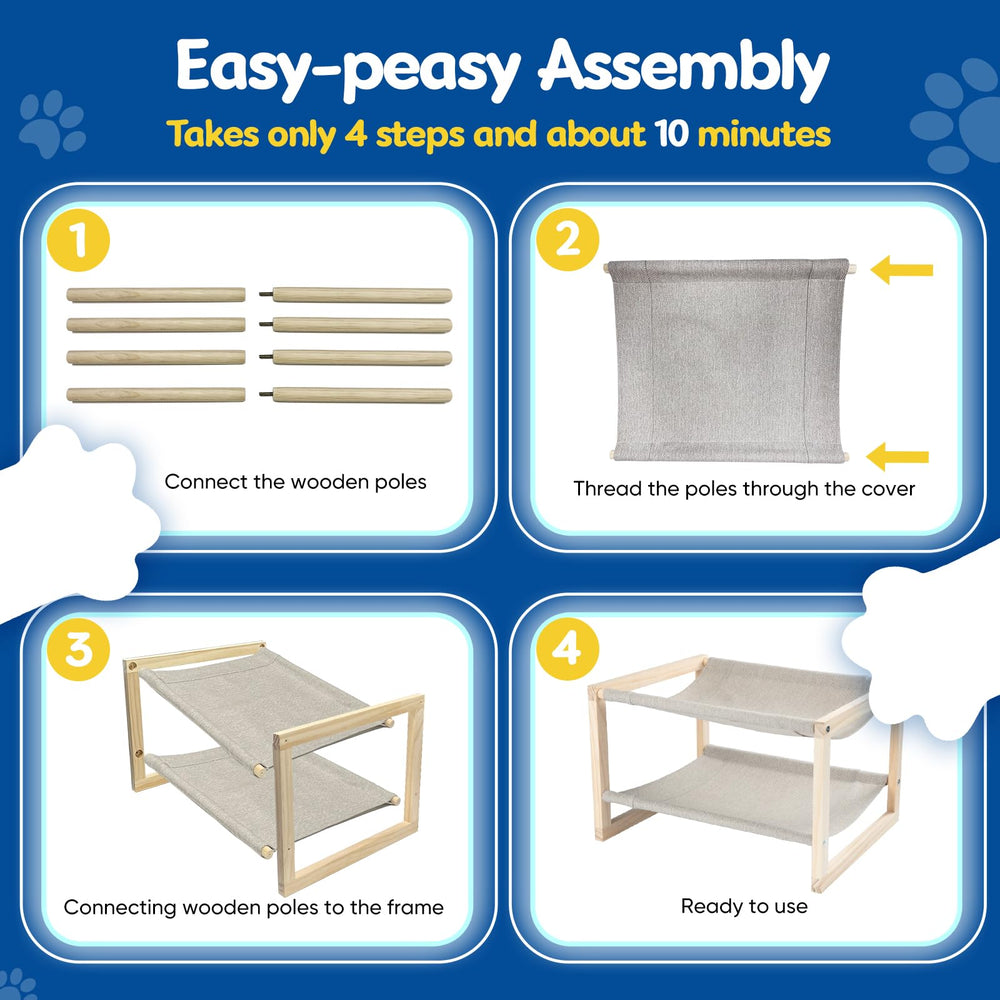 CatAve Hamac chat structure stable, support fiable jusqu'à 60 lb.