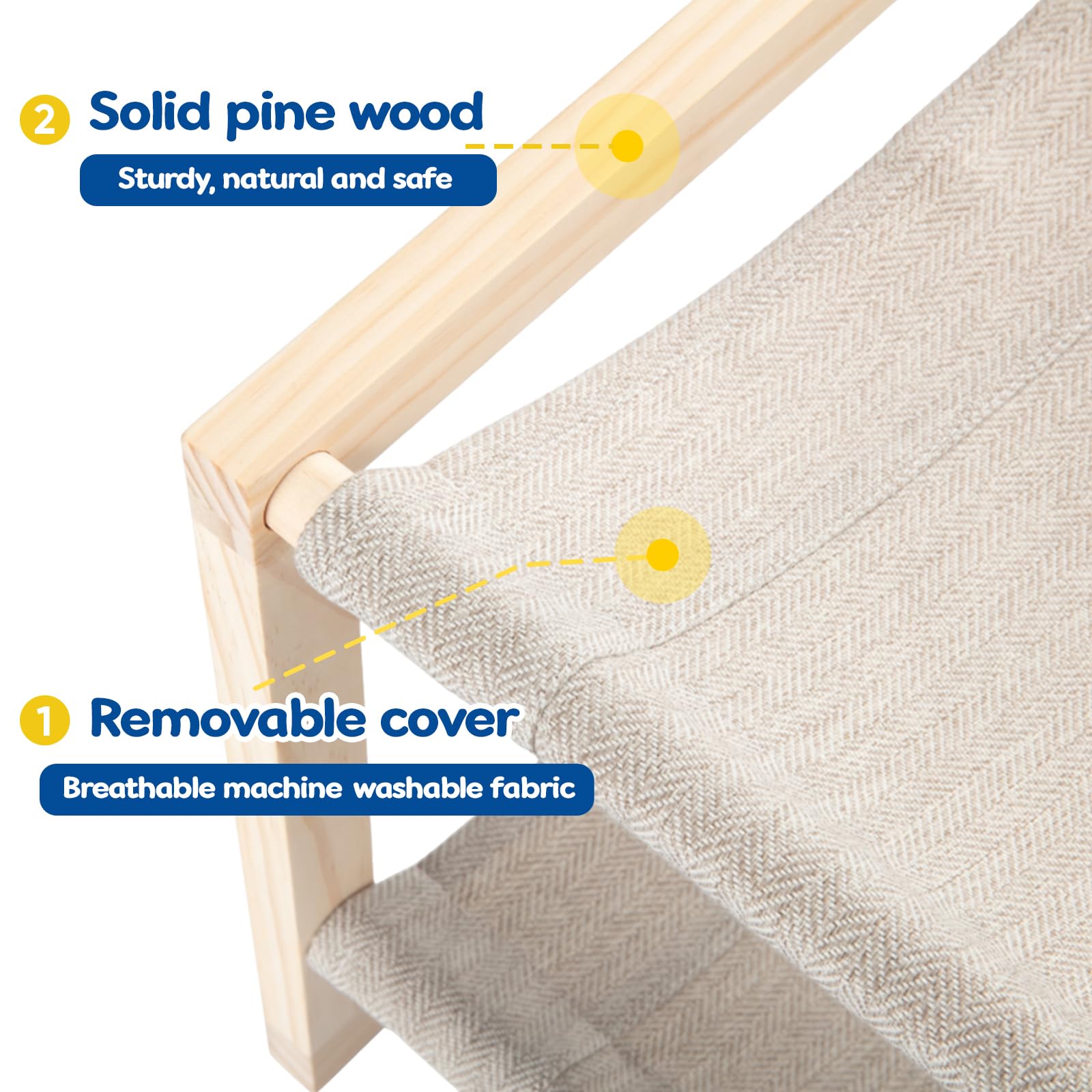 CatAve Hamac chat tissu respirant lavable, hygiène facile pour votre compagnon.