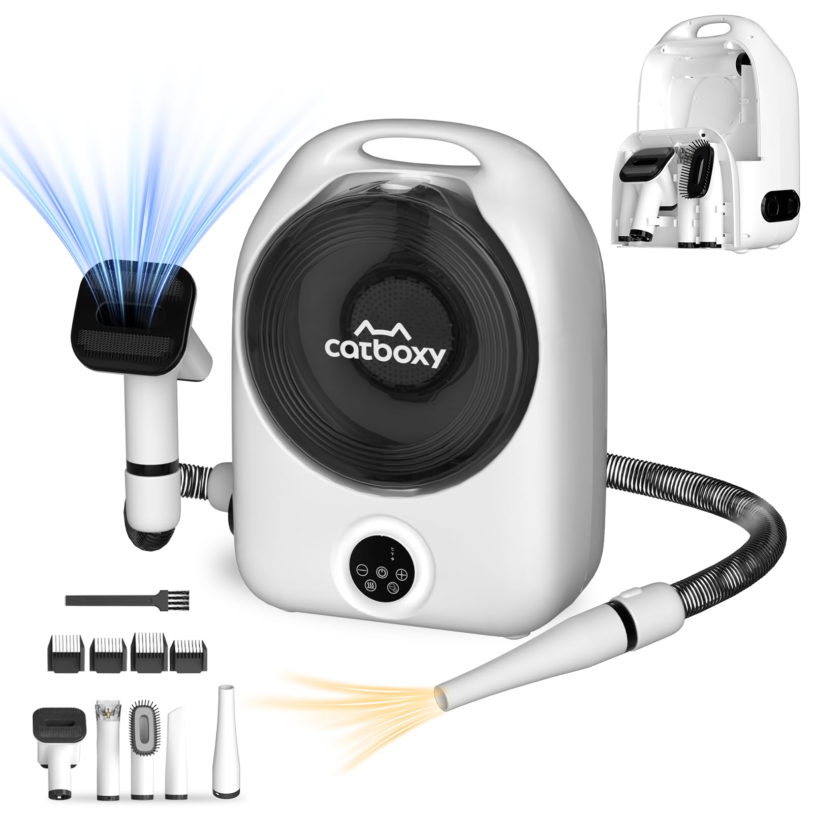 Catboxy kit 3-en-1: attachement nettoyage et séchage pratique à domicile.