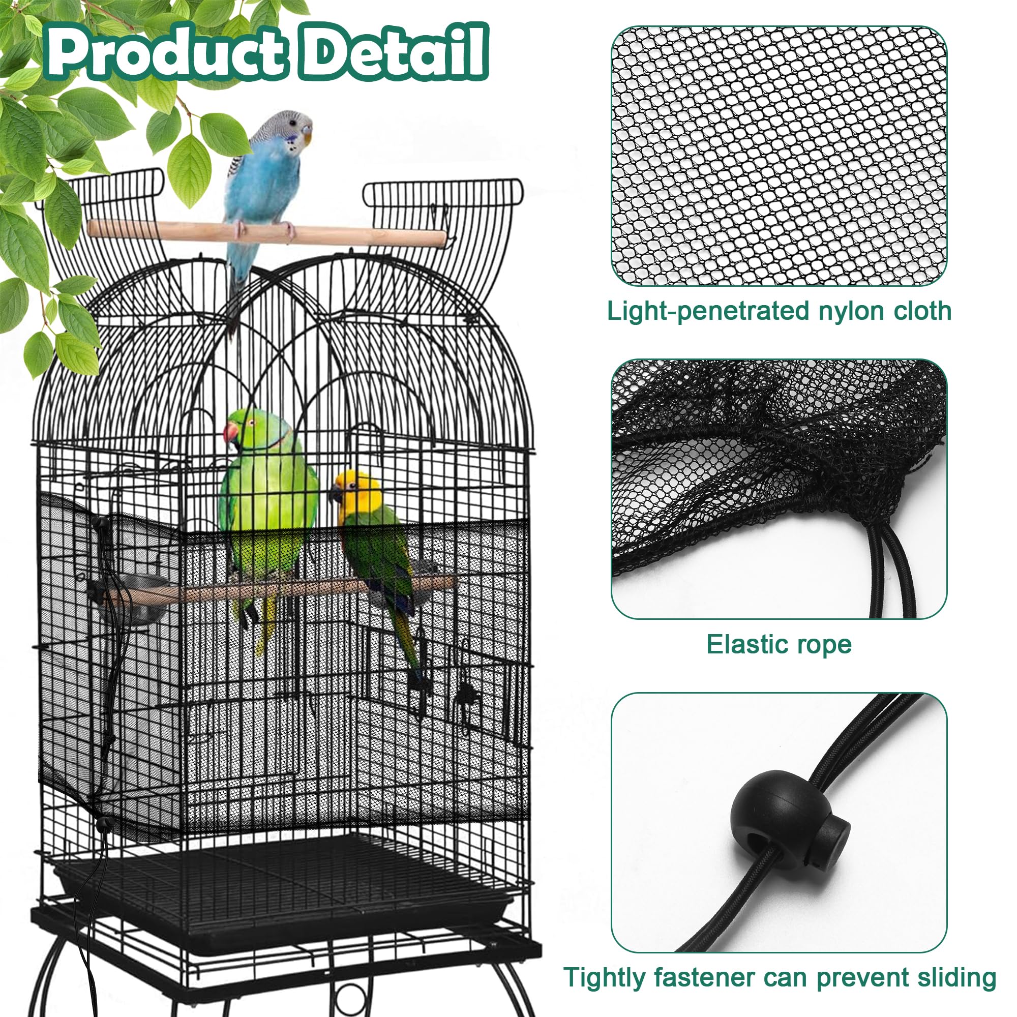 Catcan maillage nylon durable ramasse-graines pour cage propre