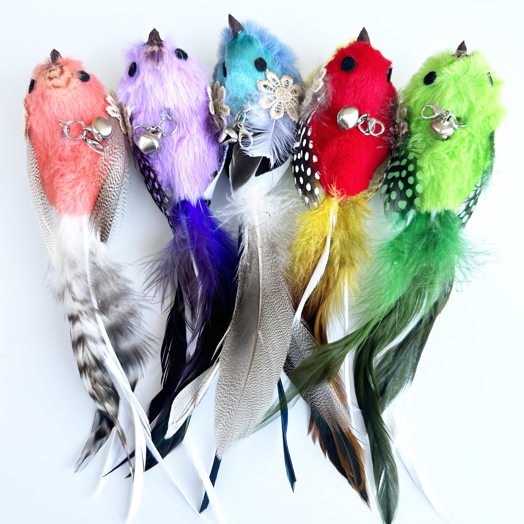 CATENEED : Recharges plumes pour jouet chat, faciles à changer pendant les sessions.