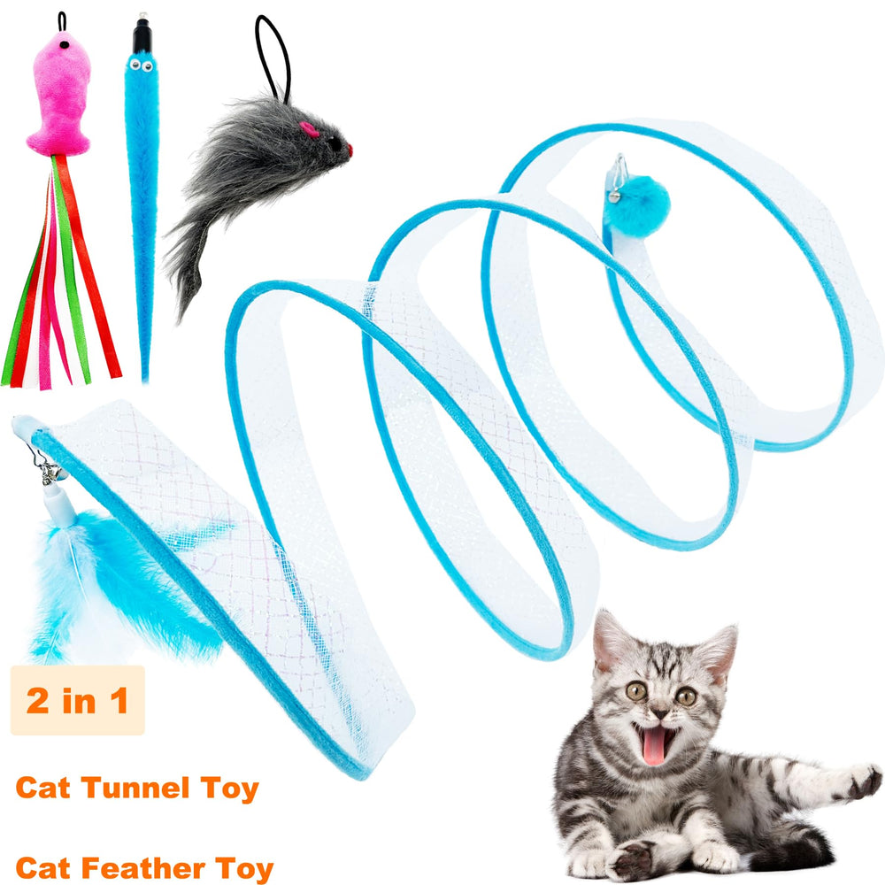 CATENEED : tunnel pliable à ressort pour chats d’intérieur, rangement facile.