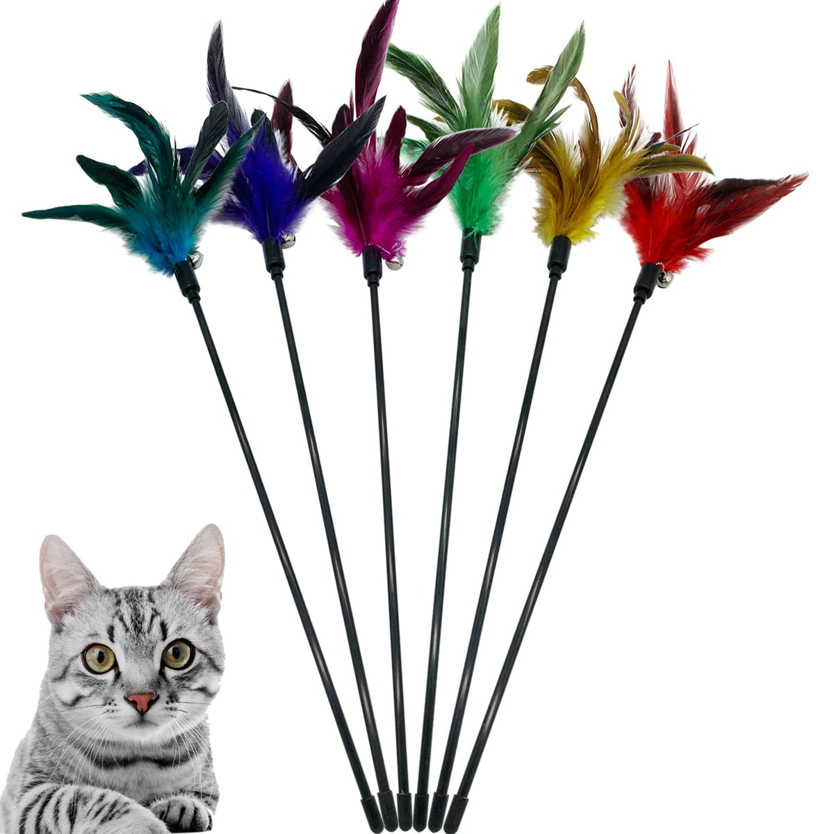 CATENESS bâton plume chat, stimulation ludique pour intérieur.