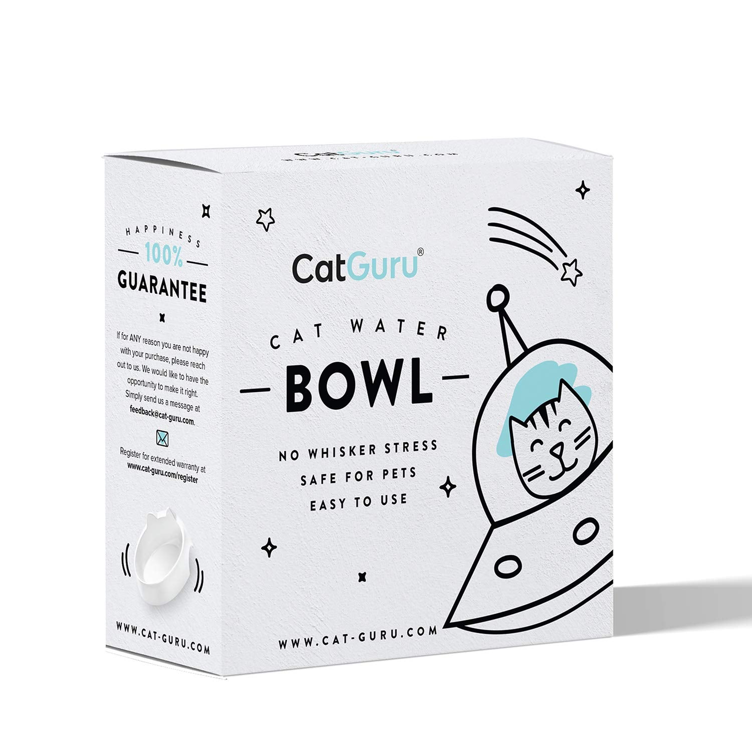 CatGuru bol-chat-lavable-au-lave-vaisselle-marshmallow, nettoyage simple et rapide.
