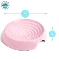 CatGuru bol chat rose plat peu profond facilite l'accès à la nourriture.