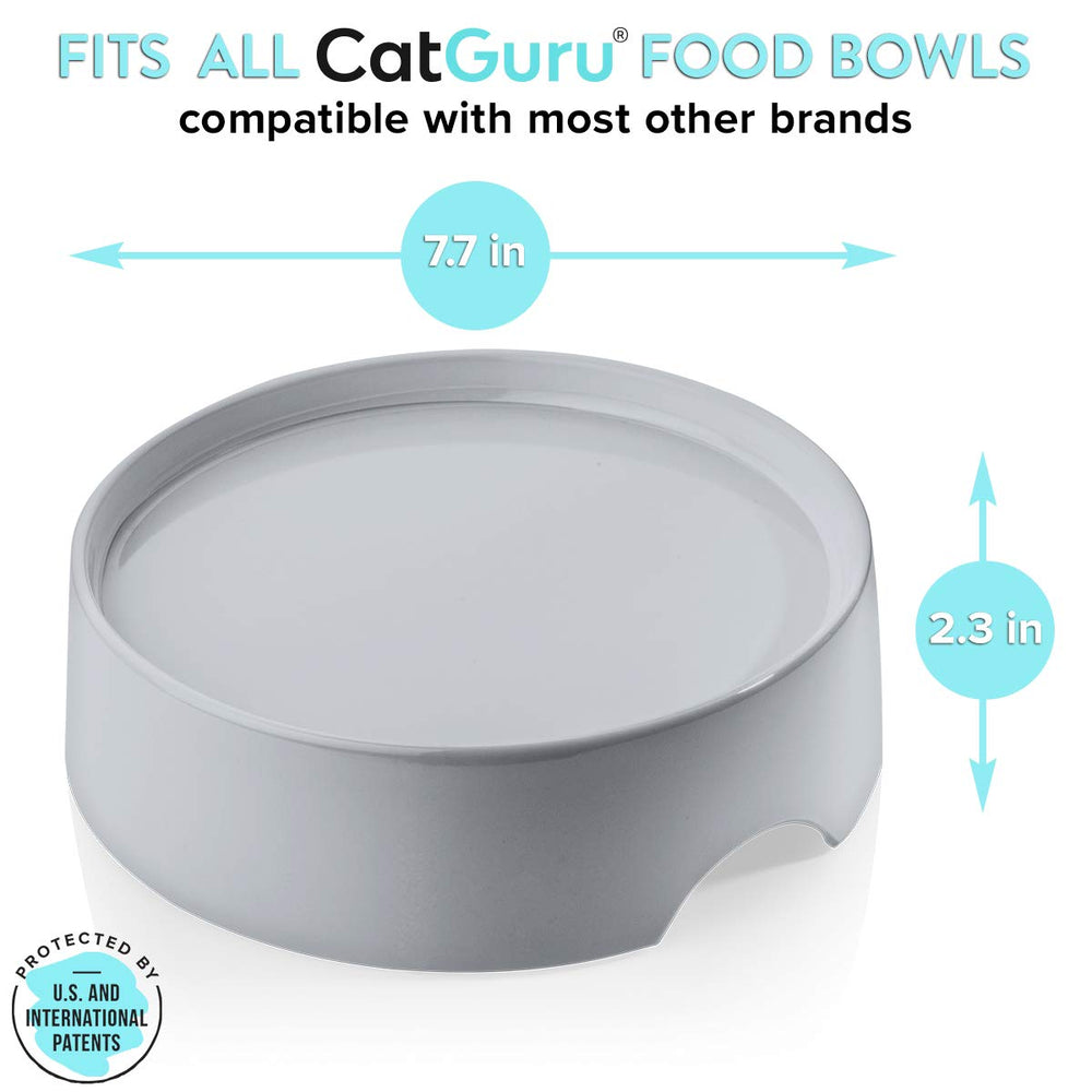 CatGuru Table gris, plateau surélevé favorisant une posture naturelle pendant le dîner.
