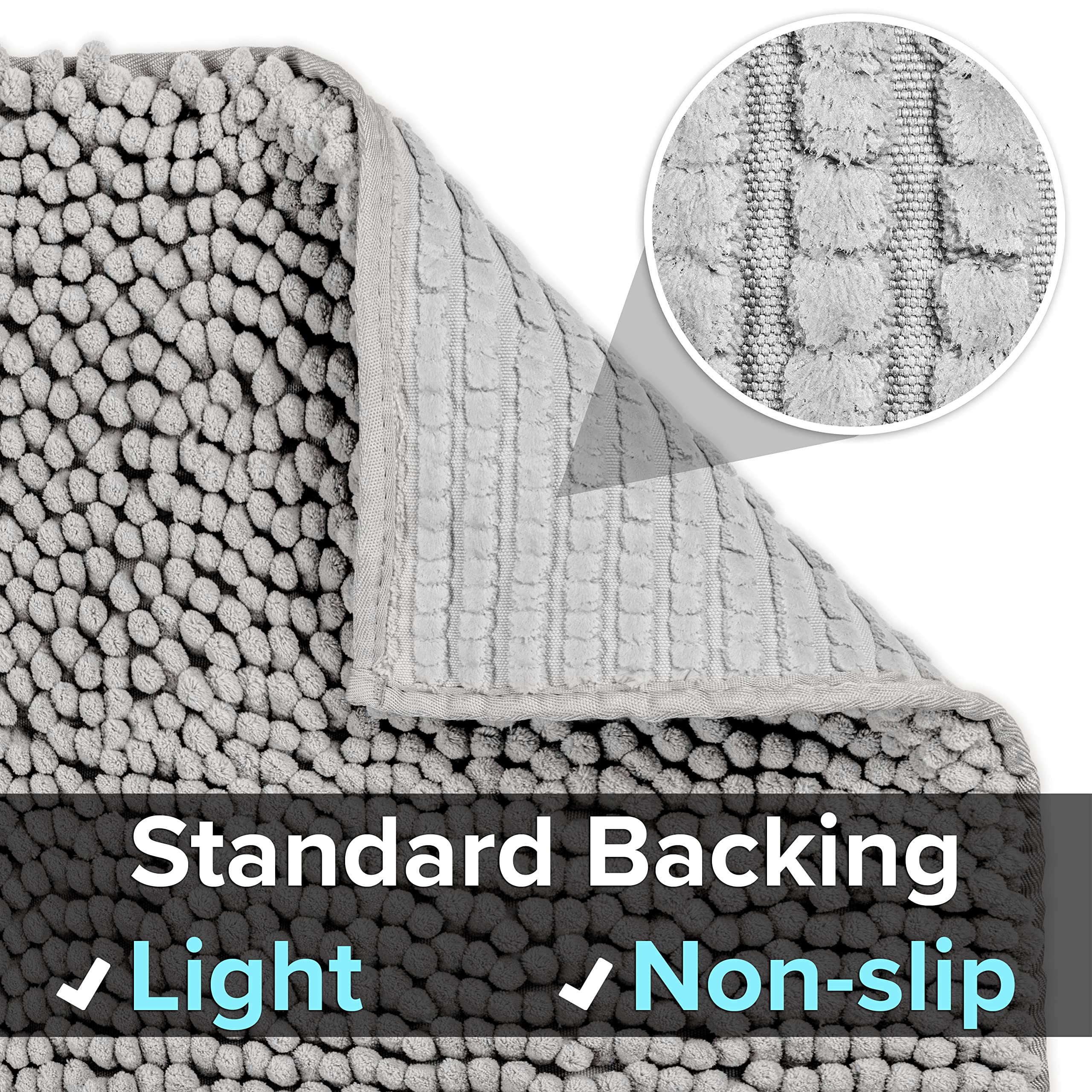 CatGuru Tapis Litière Chat XXL détail gris, microfibre douce pour les pattes propres.