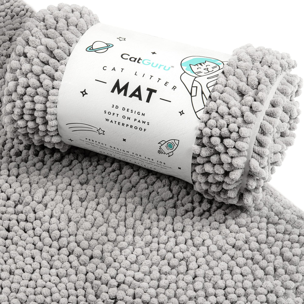 CatGuru Tapis Litière Design 3D : piège la litière et protège le sol