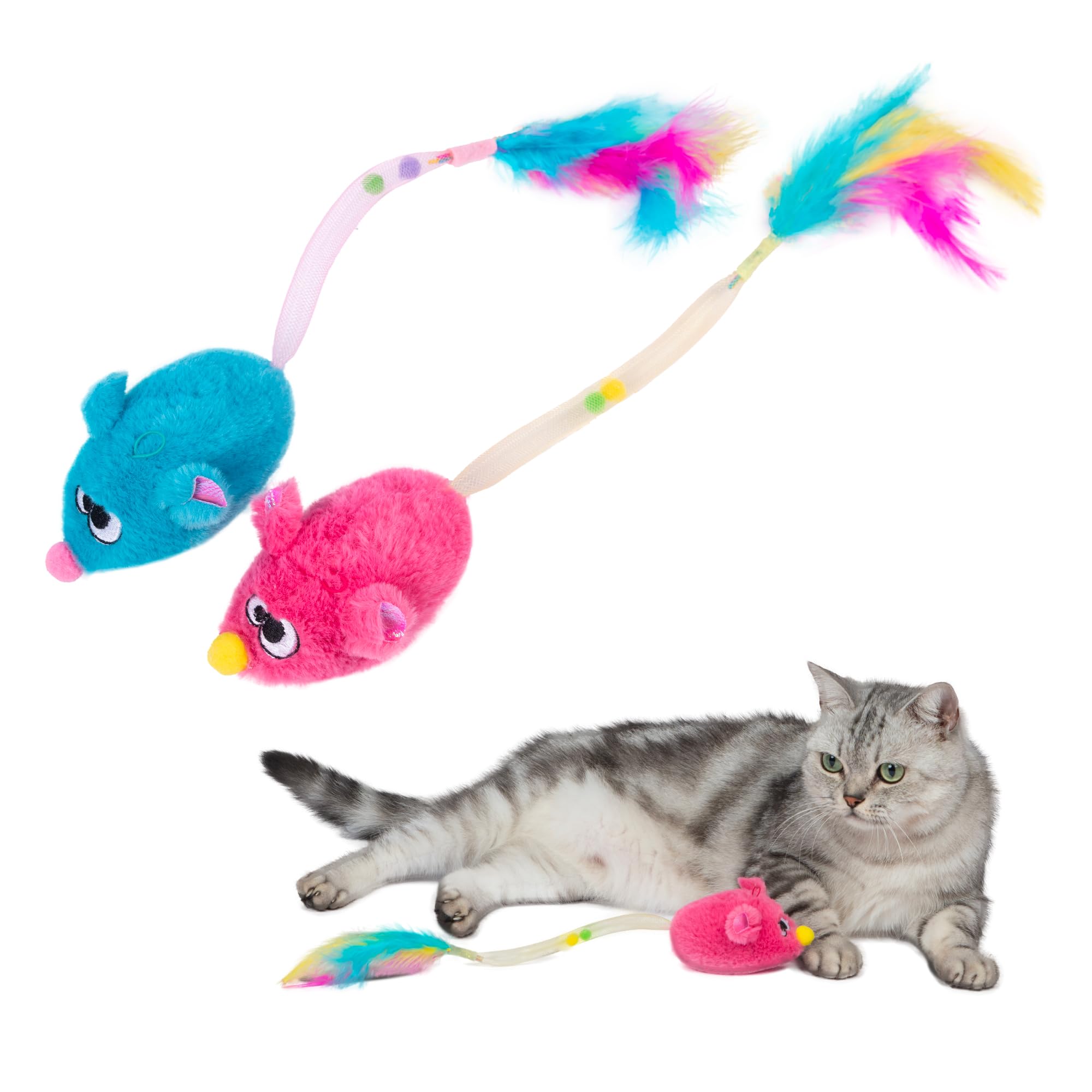 Catify Best Pet Supplies – souris bleue qui couine, stimule l'instinct de chasse du chat