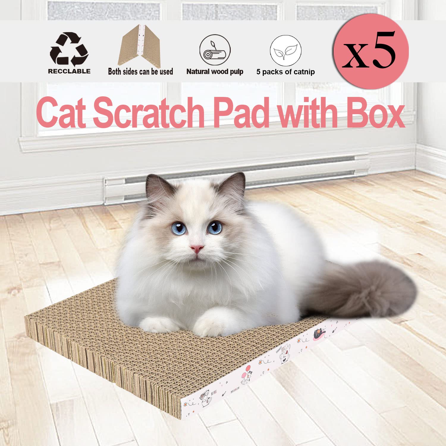 Catinarla packs-5-grattoirs-chat, solution polyvalente pour jeux et repos