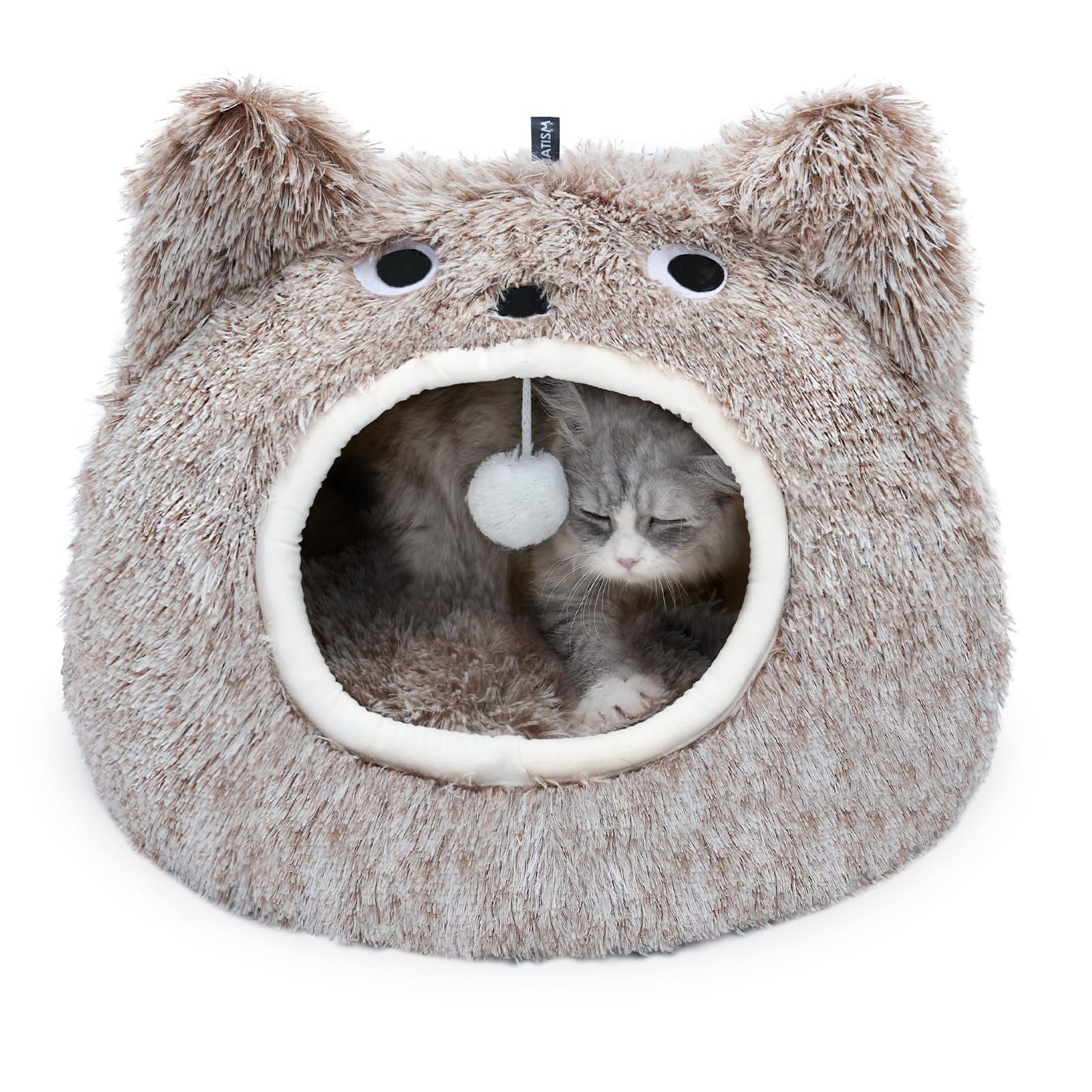 Lit-nid CATISM pour chat, peluche moelleuse pour un sommeil douillet.