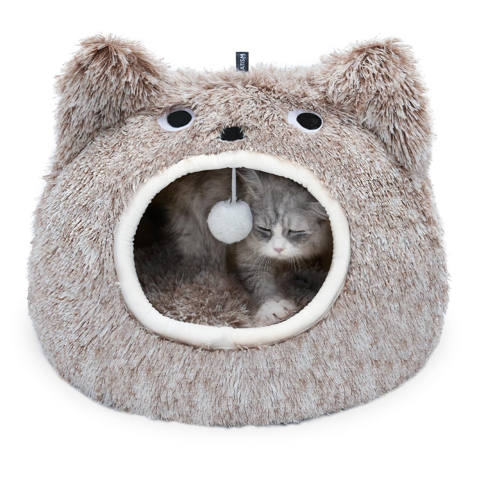 Lit-nid CATISM pour chat, peluche moelleuse pour un sommeil douillet.