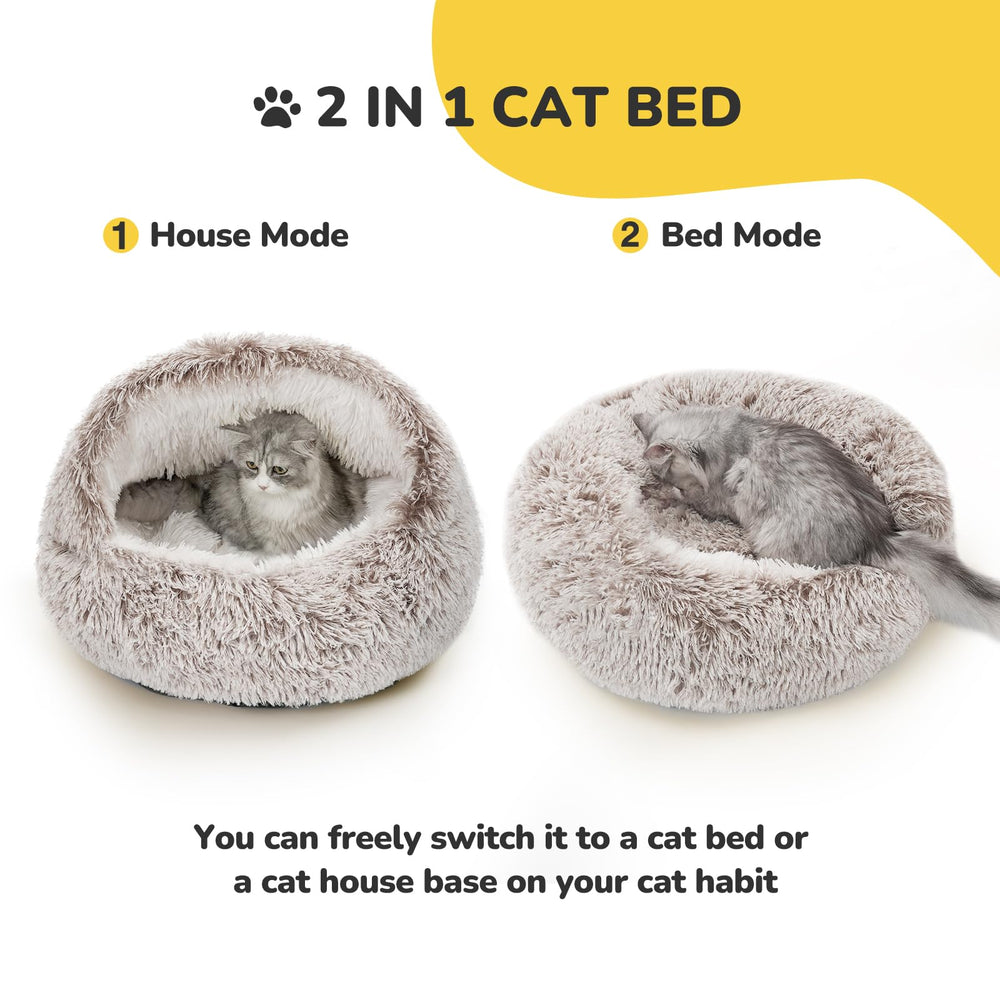 CATISM Nid-chat auto-chauffant capuche pour chaleur constante.