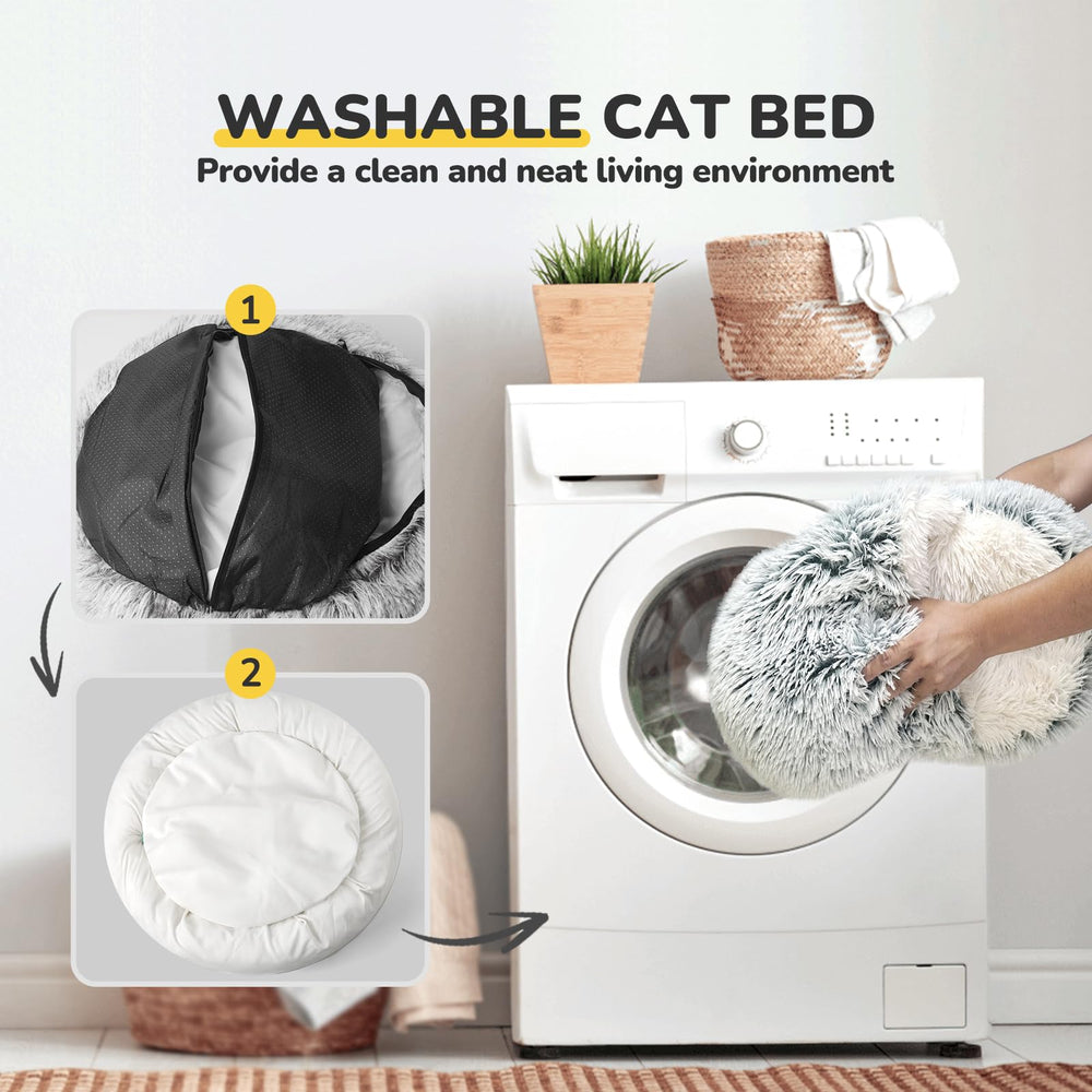 CATISM Cozy Cat Pod avec fermeture-éclair au fond, lavage facilité.