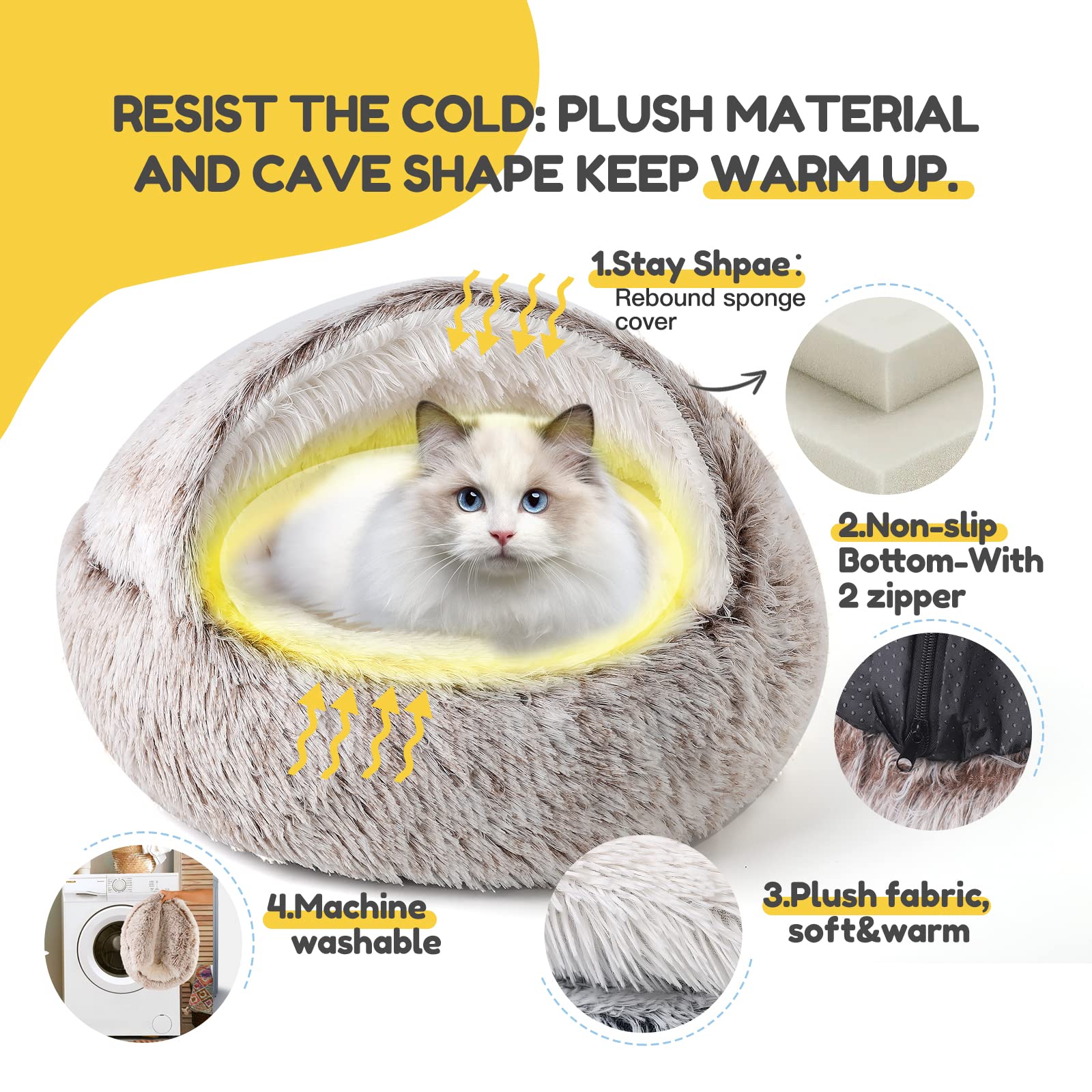 CATISM Taille 21x21x15 pouces idéale pour chats jusqu'à 5,4 kg.
