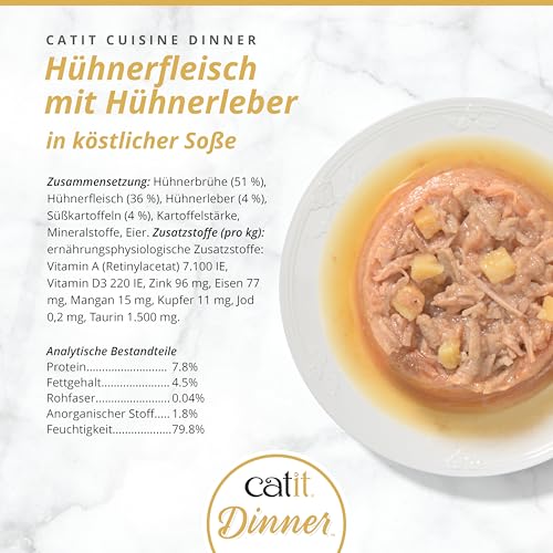 Catit Chicken Dinner, morceaux de poulet pour texture attrayante