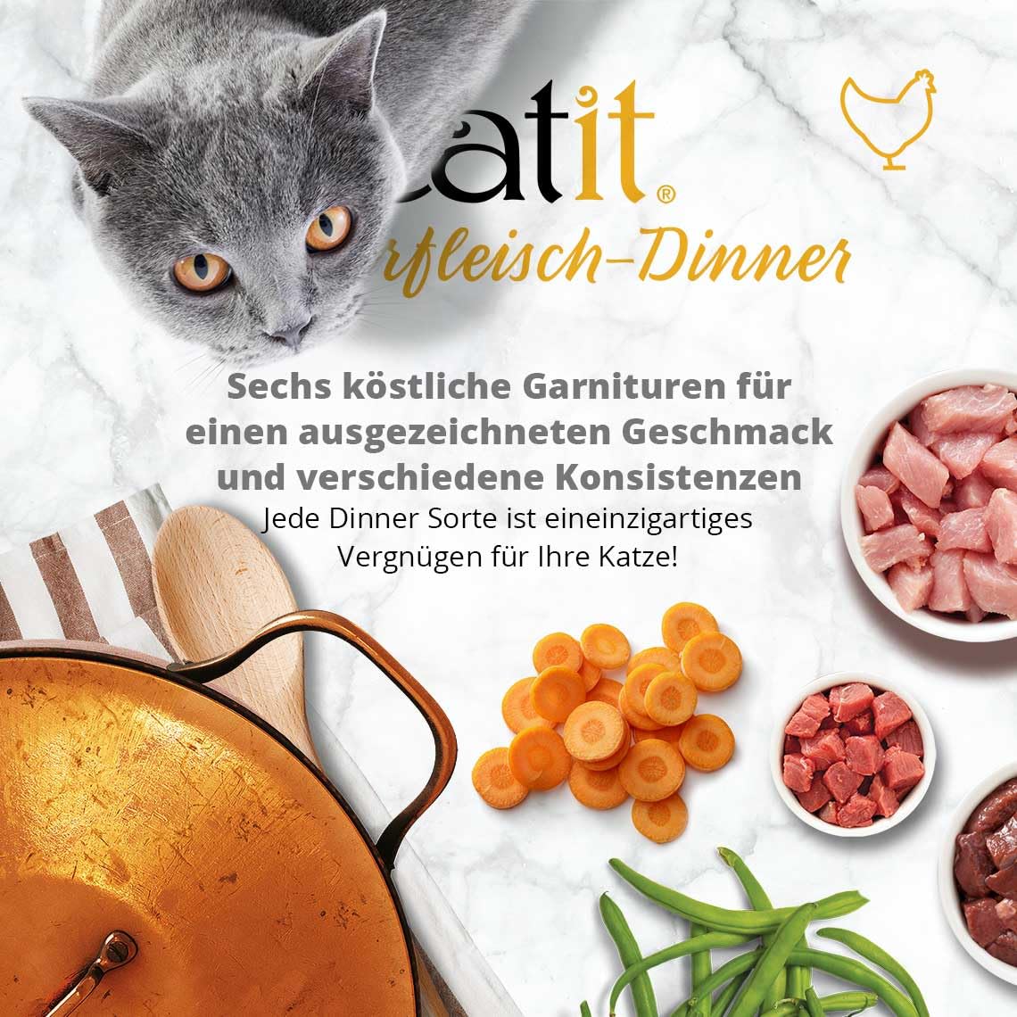 Catit Dîner variétés saveurs, pour chats exigeants.