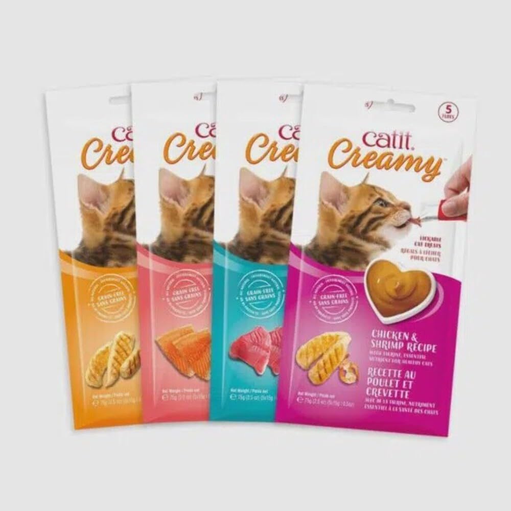 Catit Creamy Thon Tube - servi directement pour une récompense rapide et pratique.