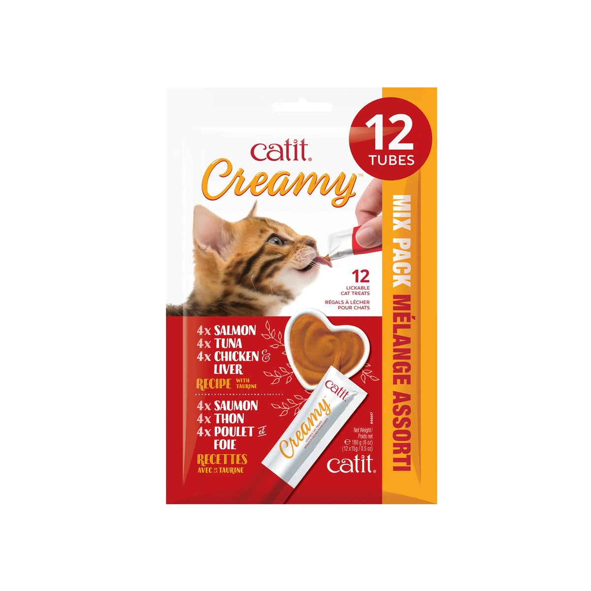 Catit Creamy: ensemble de 12 tubes prêts à l'emploi pour récompenser