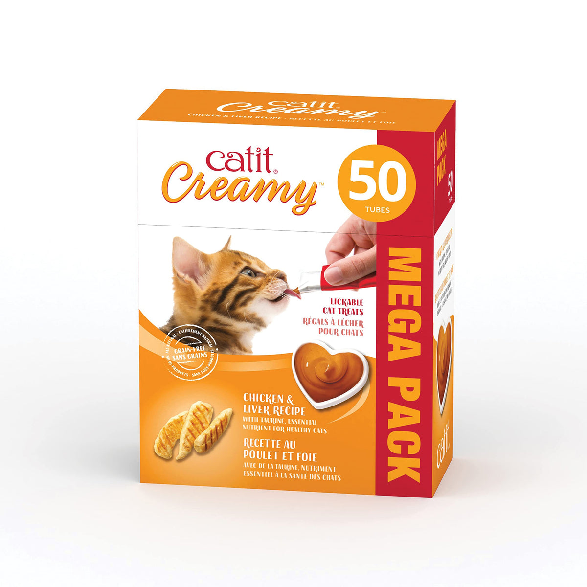 Catit friandise crémeuse en tube, pratique à servir directement au chat