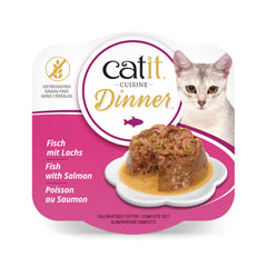 Catit Dîner Poisson saumon-sauce riche dans bol pour hydrater le repas