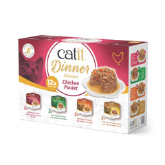 Catit Dinner Chicken Multipack — emballage pratique pour les repas humides.