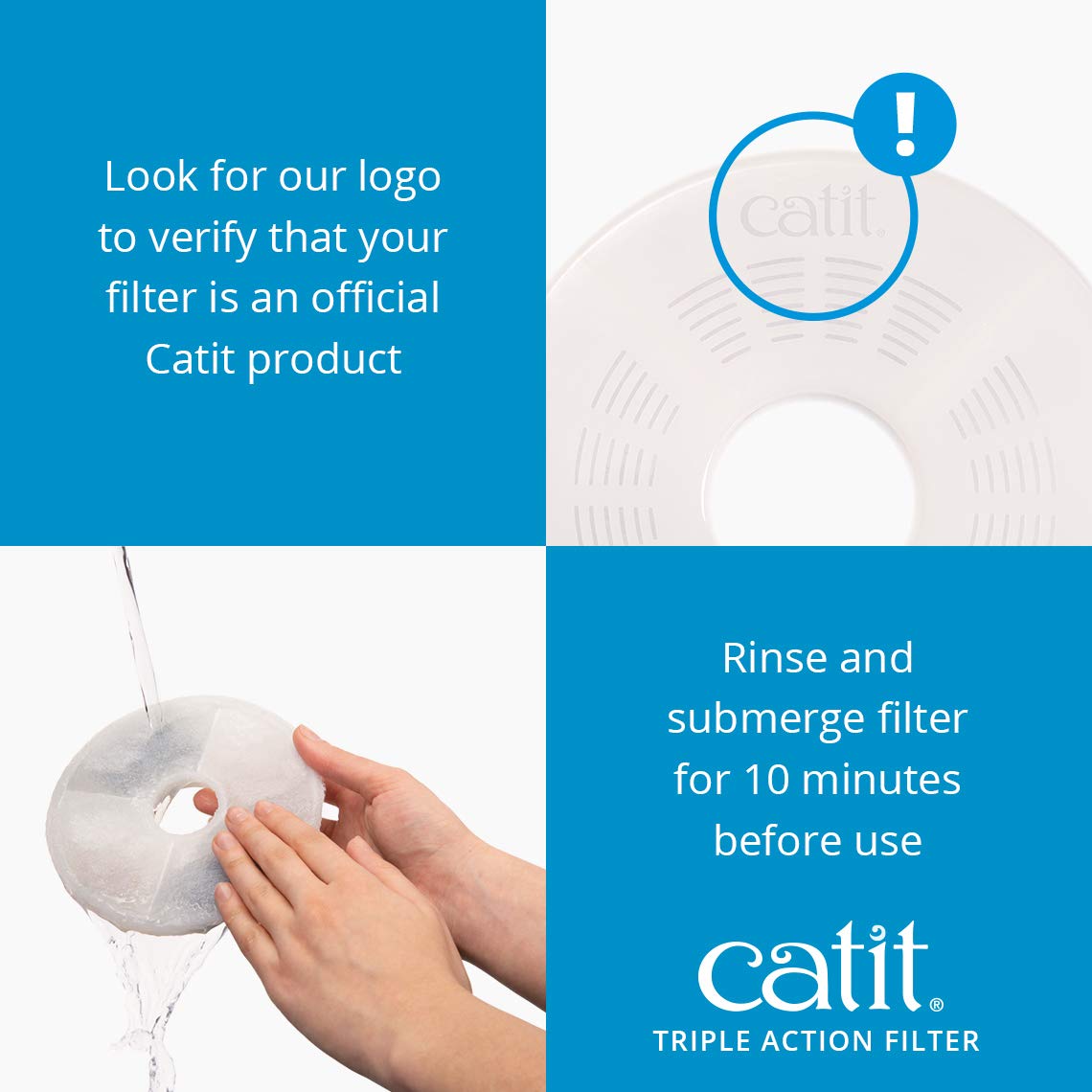 Catit filtre eau resine echange ions adoucit eau et maintient fontaine propre.