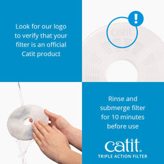 Catit filtre eau resine echange ions adoucit eau et maintient fontaine propre.