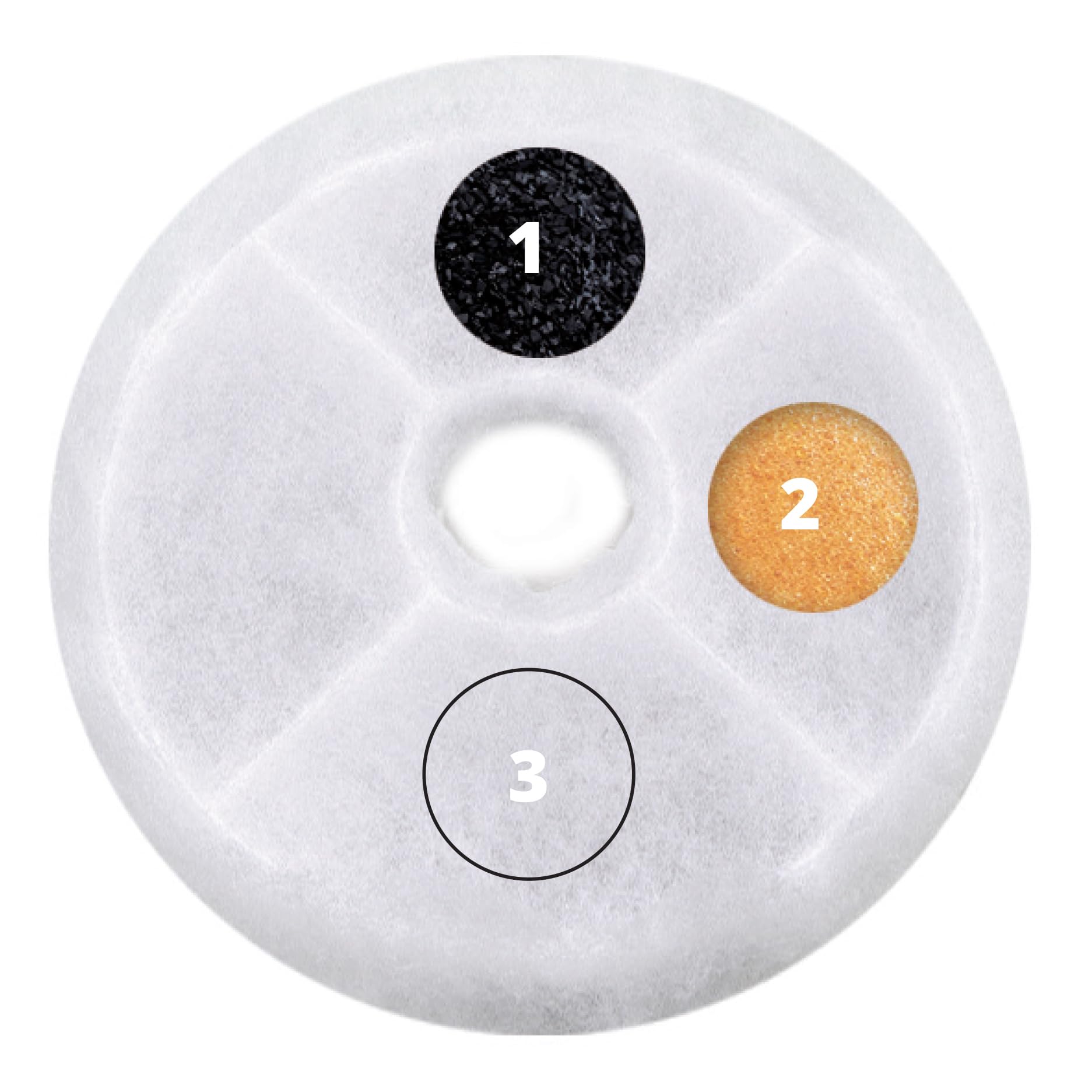 Maillage du filtre Catit Triple Action éliminant les gros débris.