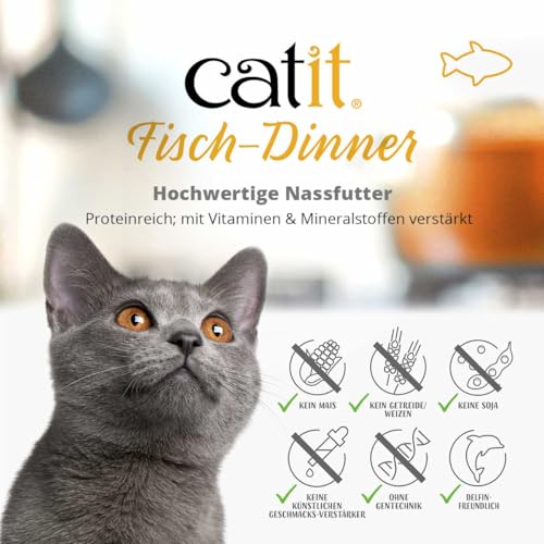 Catit Fish Dinner sans céréales pour une alimentation naturelle.