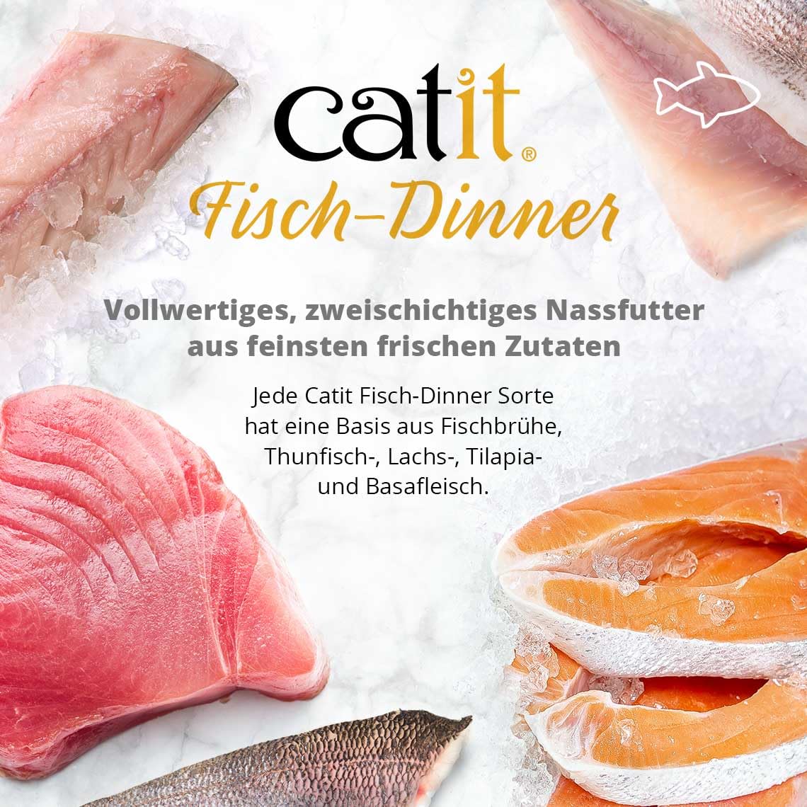 Catit Fish Dinner hydratation additionnelle lors des repas.