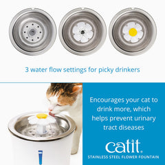 Catit Fontaine-Fleur avec filtre triple-action, eau plus propre pour votre chat.