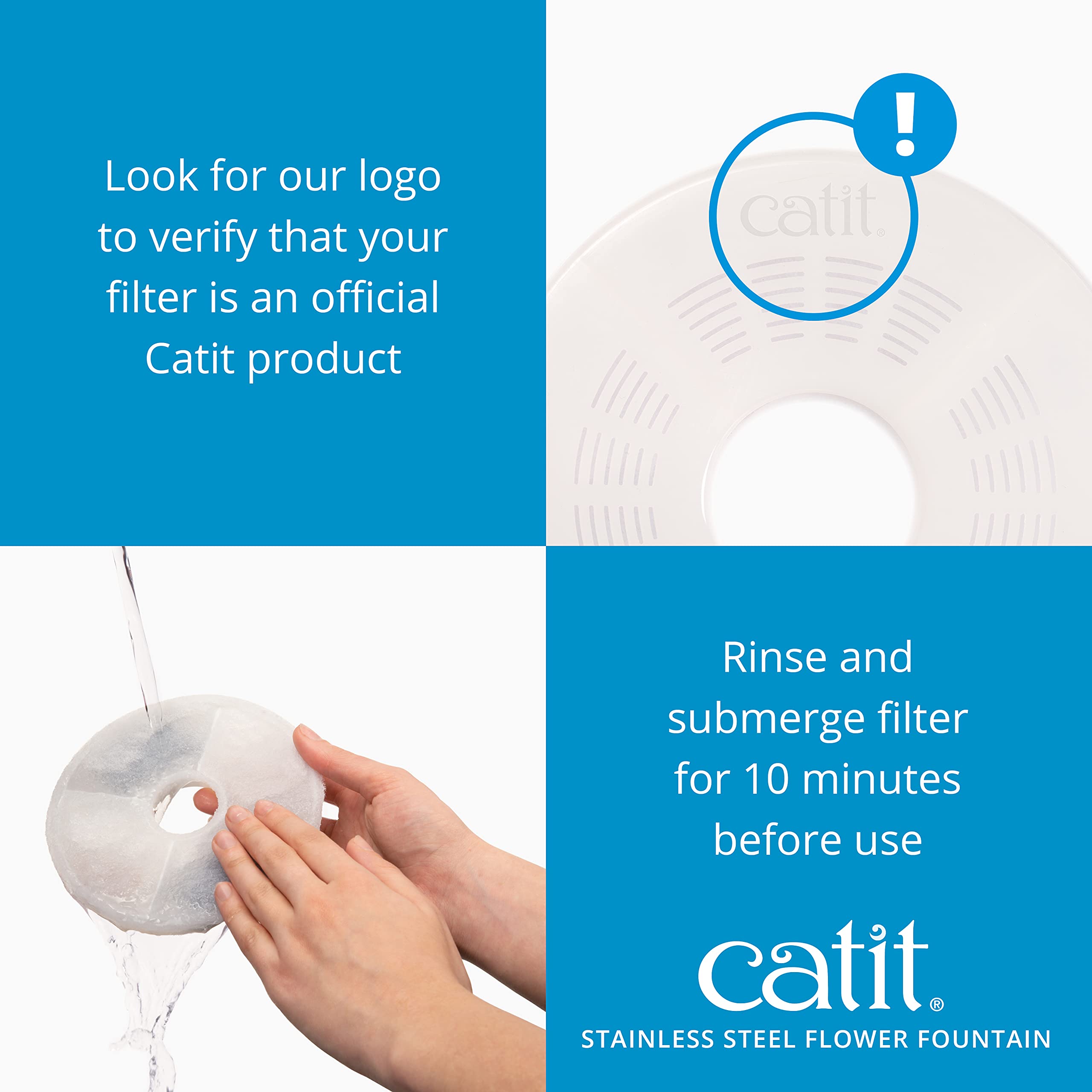 Catit Fontaine-Fleur sans BPA, matériaux sûrs pour l'eau du chat.
