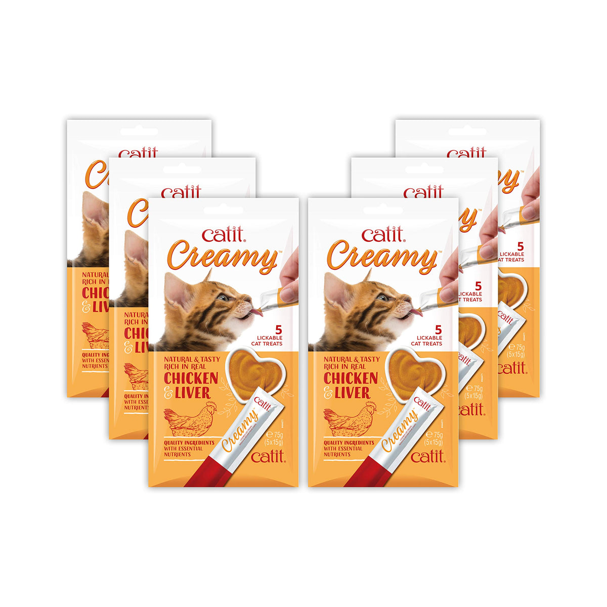 Catit Friandise Crémeuse à Lécher en tube, pratique pour récompenser en main