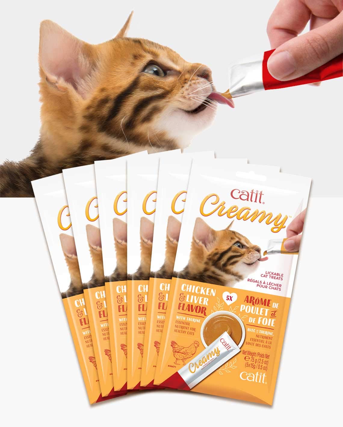 Texture onctueuse Catit Friandise Crémeuse à Lécher stimule l'intérêt du repas