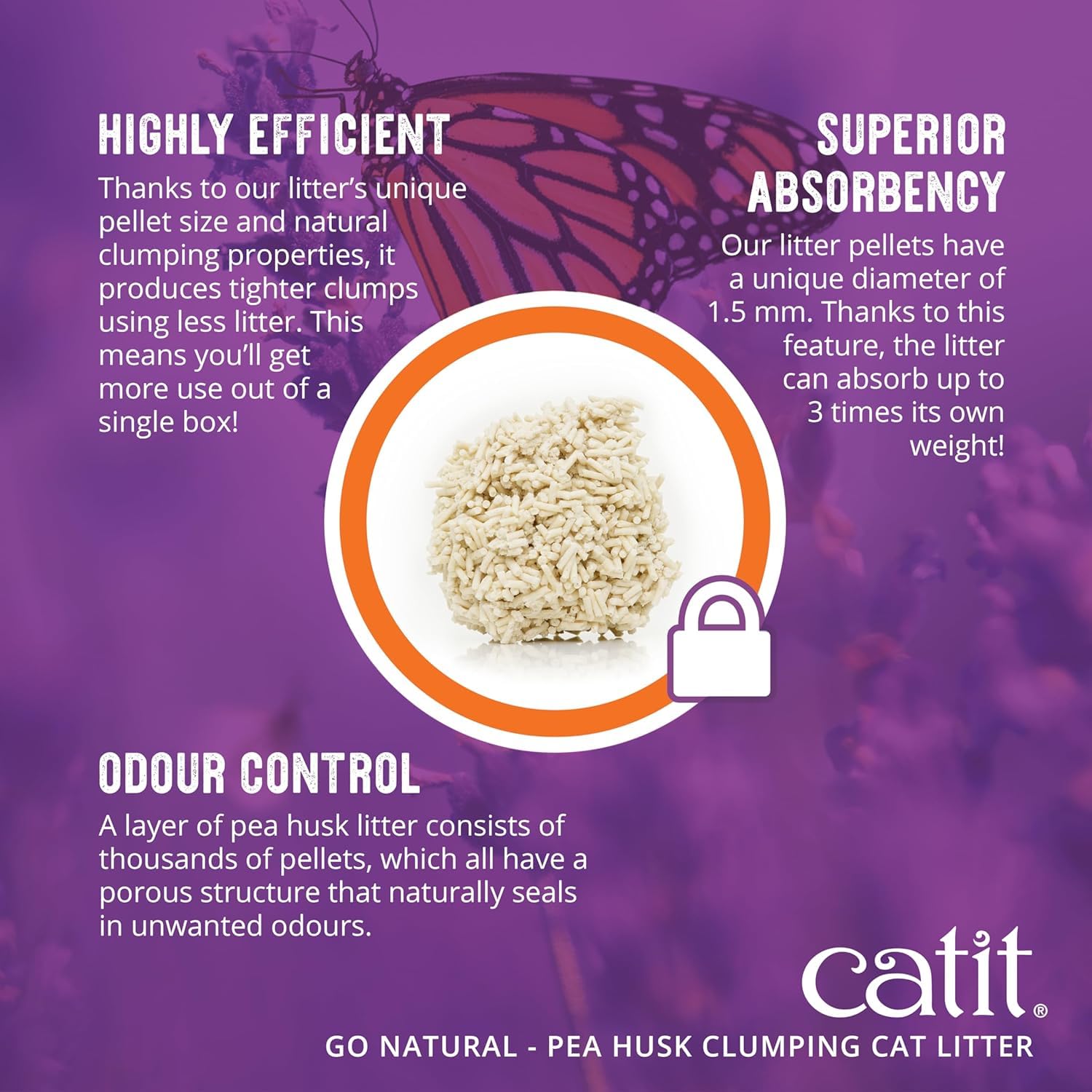 Catit Go Natural absorption et contrôle des odeurs adaptés à plusieurs chats