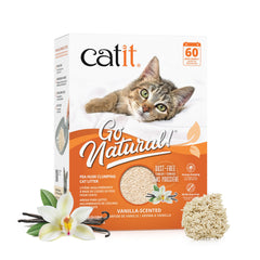 Catit Go Natural litière-coques-pois emballage visible et pratique.