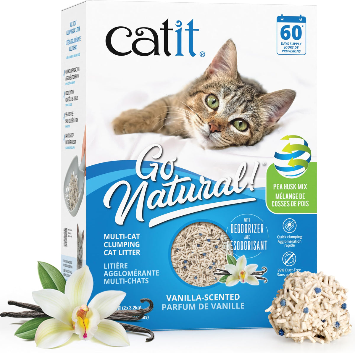 Catit Go Natural litière emballage durable et pratique.