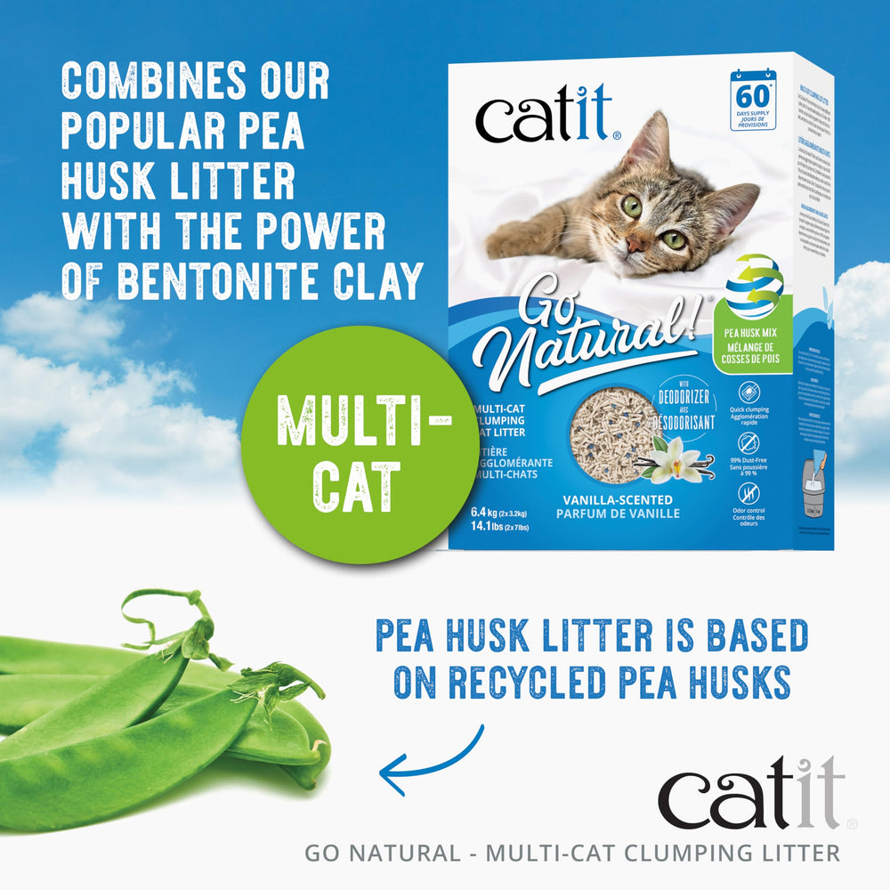 Catit Go Natural granules-pois-texture: texture douce et transition naturelle.