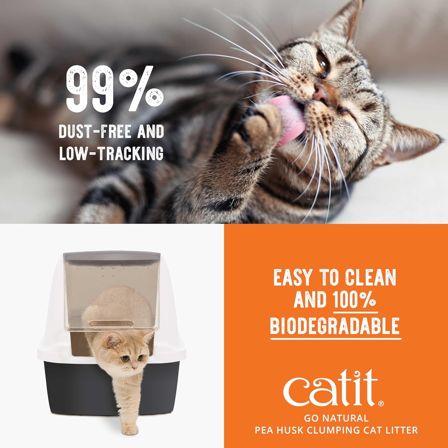 Catit Go Natural ramassage facile et réduction des traces autour de la boîte