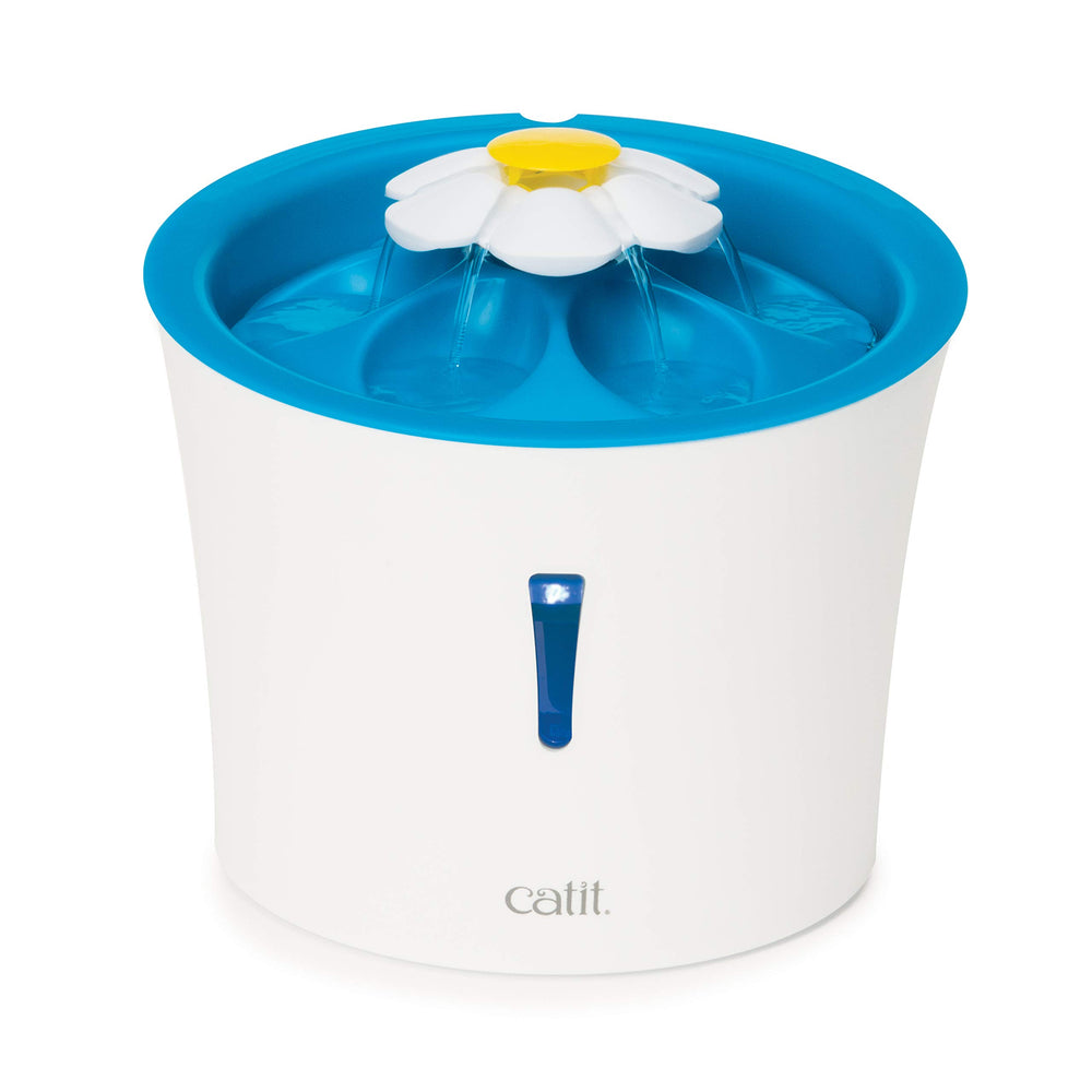 Catit LED Flower Fountain avec lumière nocturne, affiche une eau fraîche et claire