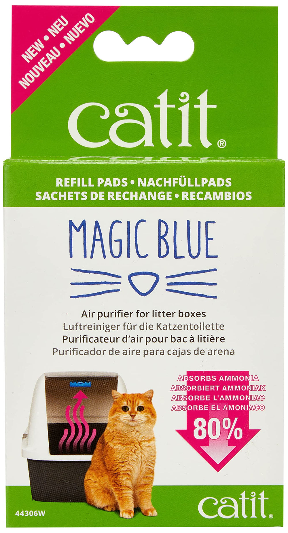 Catit Magic Blue tampons-filtre: réduction potentielle des odeurs dans la litière