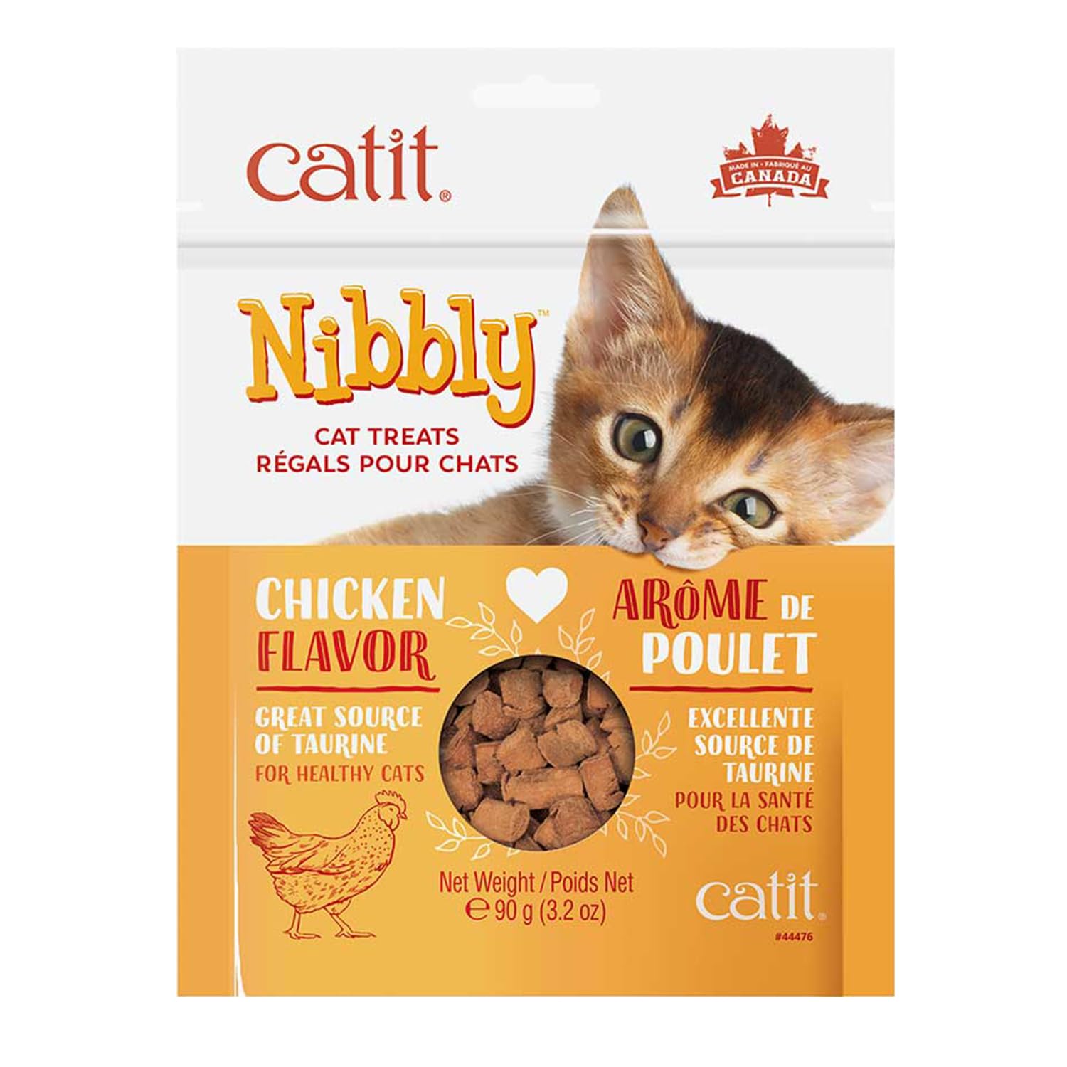 Catit Nibbly croquant au poulet, friandise faible en calories pour récompenser le chat