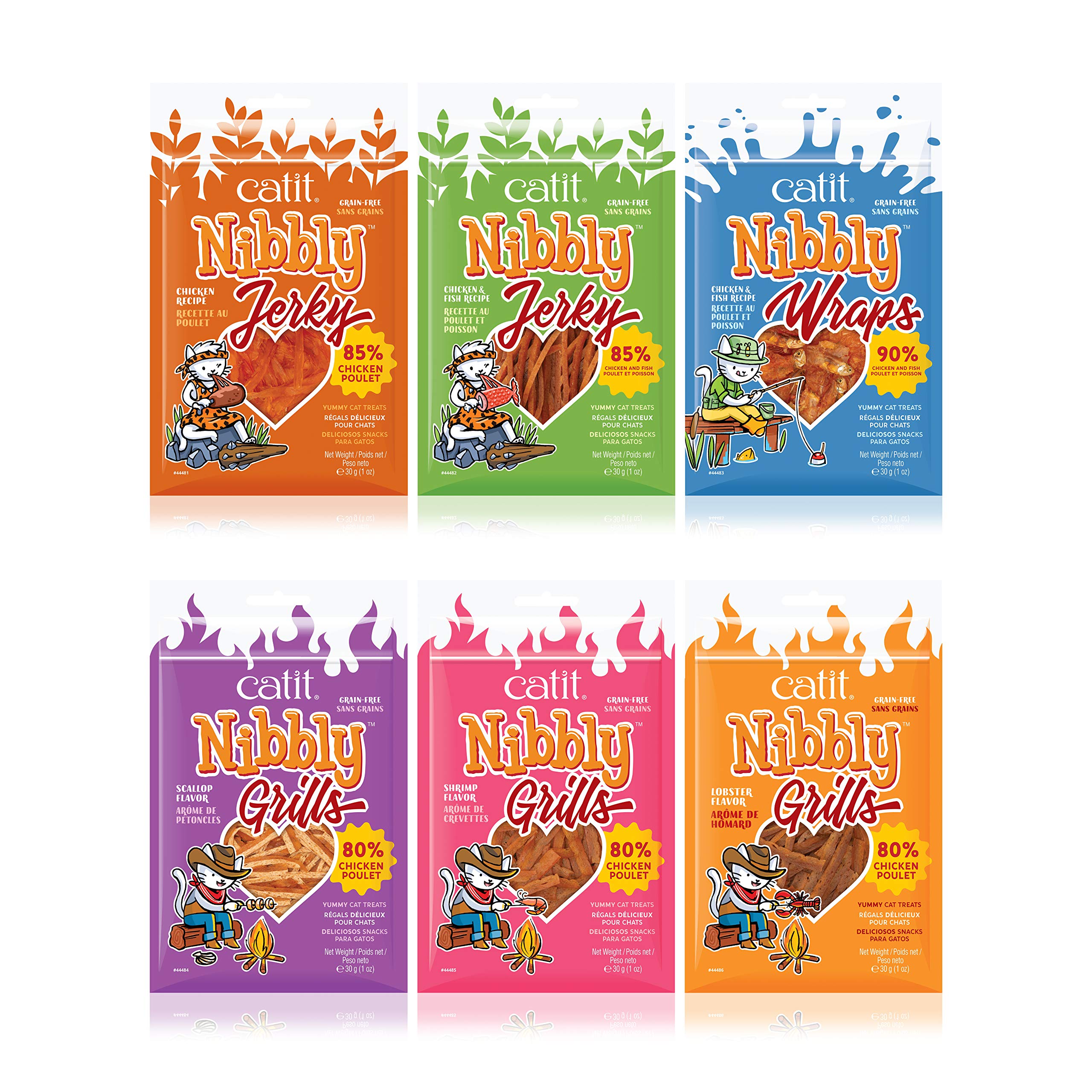 Catit Nibbly Grills sac refermable, fraîcheur préservée entre les friandises.
