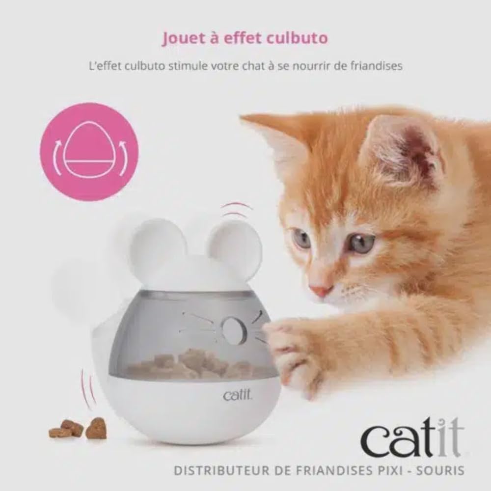 Catit PIXI Coq – compartiment intérieur pour friandises et récompense.