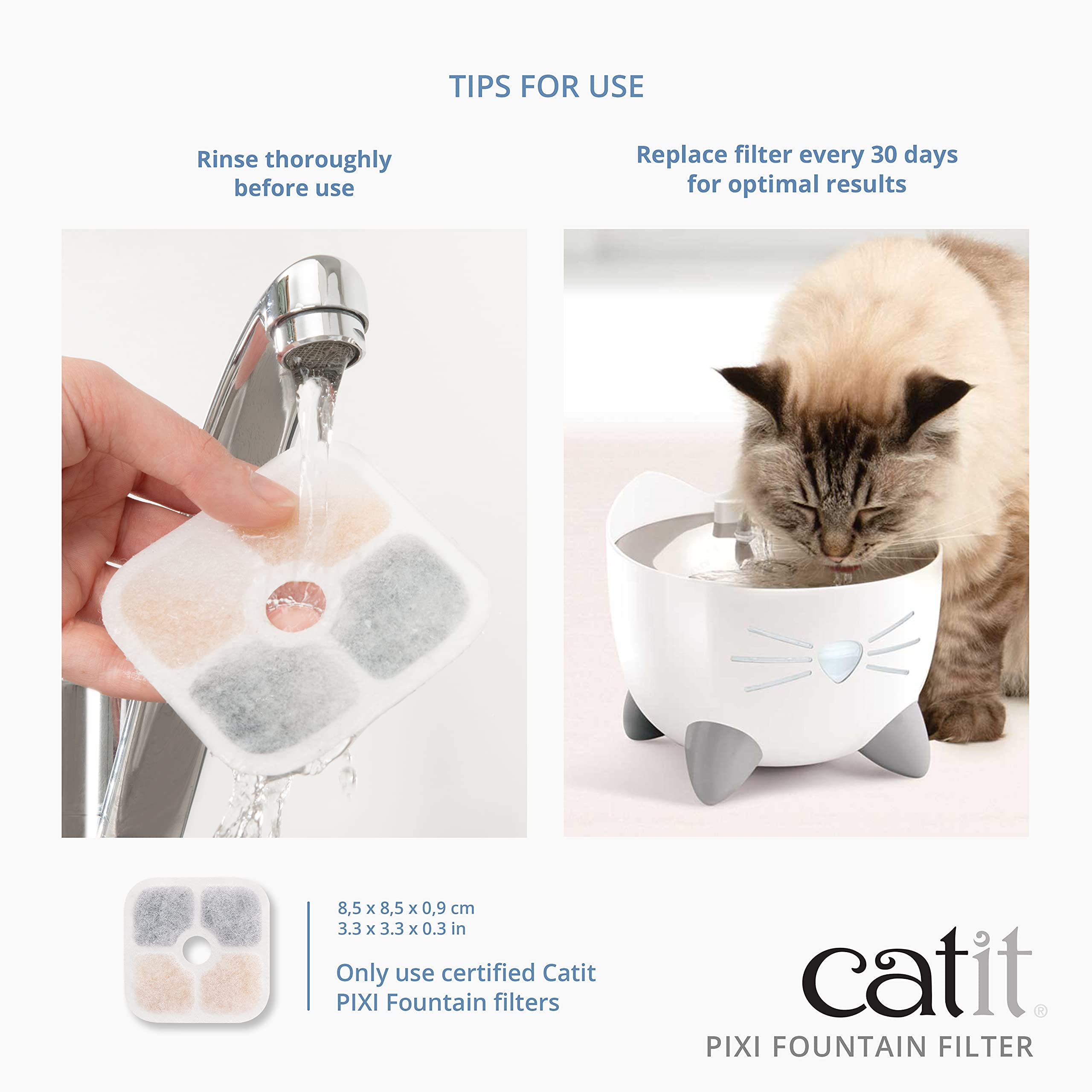 Filtre échange ion Catit PIXI adoucit l'eau du robinet