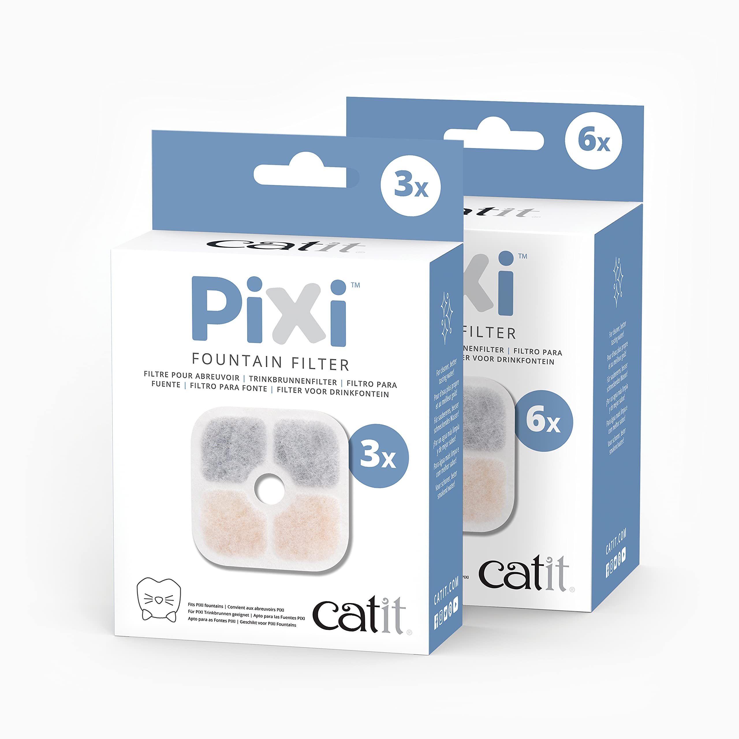 Affiche packaging Catit PIXI 3-pack pour fontaine