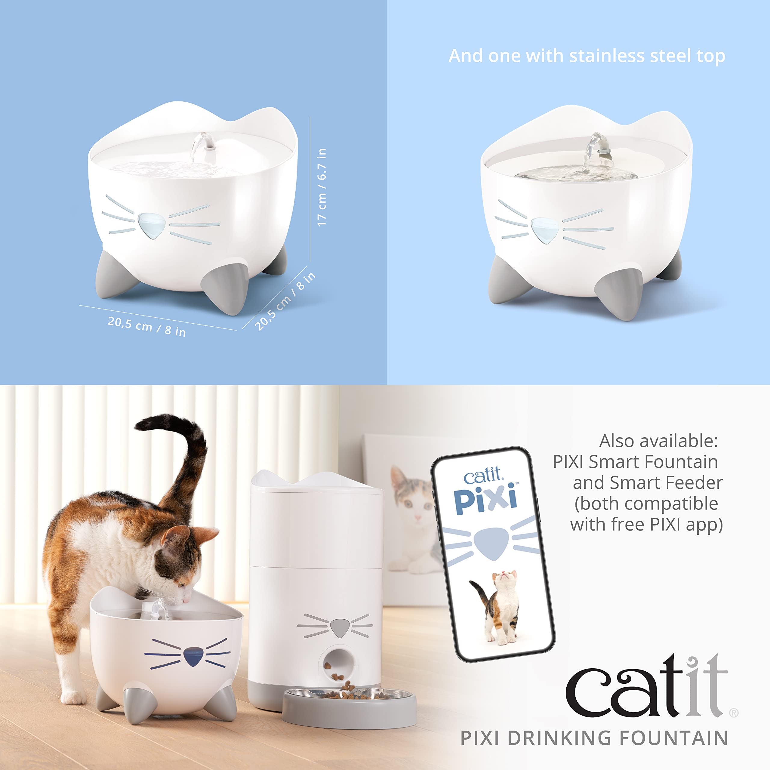 Catit PIXI fontaine-chat pompe suspendue silencieuse: fonctionnement discret.